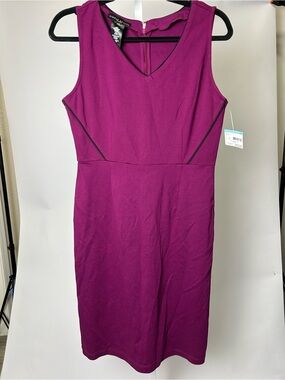 Simply Styled Magenta Sleeveless Midi Sheath Dress #P171